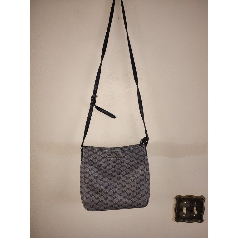 Women's Michael Kors Logo Women's Messenger Black Gray Crossbody Bag
